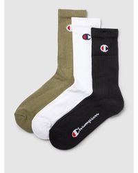 Champion Socken mit Label-Print im 3er-Pack - Schwarz