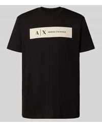 ARMANI EXCHANGE - Regular Fit T-Shirt Van Puur Katoen Met Logoprint - Lyst