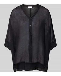 Comma, - Relaxed Fit Bluse aus Viskose-Mix mit V-Ausschnitt - Lyst