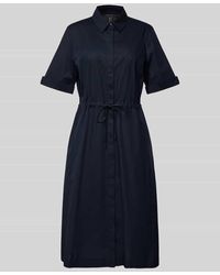 Marc Cain - Knielanges Kleid mit Bindegürtel - Lyst
