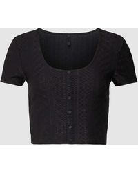 ONLY - Cropped T-Shirt mit Knopfleiste Modell 'SANDRA' - Lyst