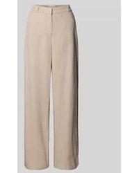 MSCH Copenhagen - Straight Leg Linnen Broek Met Steekzakken - Lyst