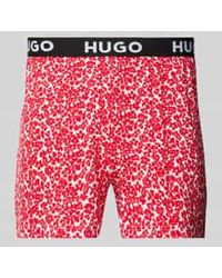 HUGO - Regular Fit Korte Pyjamabroek Met Elastische Band Met Label - Lyst