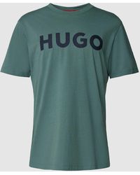 HUGO - Regular Fit T-shirt Met Motiefprint En Logoprint - Lyst