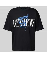 Review - T-Shirt mit Label-Print und Rundhalsausschnitt - Lyst