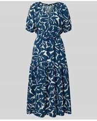 Zero - Midi-Jurk Van Mix Van Viscose En Katoen Met V-Hals - Lyst