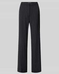 Review - High Waist Stoffen Broek Met Knoop - Lyst