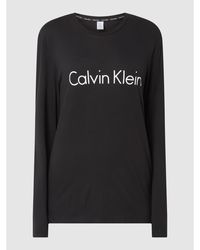 Calvin Klein Pyjama-Oberteil aus Baumwolle - Schwarz