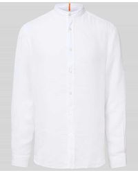 BOSS - Regular Fit Leinenhemd mit Stehkragen Modell 'Race' - Lyst
