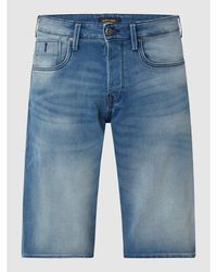 Jack & Jones Loose Fit Jeansshorts mit Stretch-Anteil Modell 'Iron' - Blau