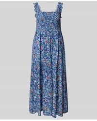 Apricot - Midikleid aus Viskose mit Smok-Details - Lyst