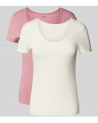 HUGO - Regular Fit T-Shirt aus Baumwoll-Mix Modell 'TWIN' im 2er-Pack - Lyst