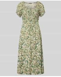 Apricot - Midi-Jurk Van Viscose Met Mouwen Met Ruches - Lyst