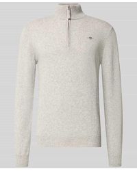 GANT - Regular Fit Pullover mit Strick-Optik aus reiner Lammwolle - Lyst