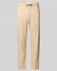 SELECTED - Slim Tapered Fit Broek Met Tunnelkoord - Lyst