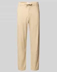 SELECTED - Slim Tapered Fit Broek Met Tunnelkoord - Lyst