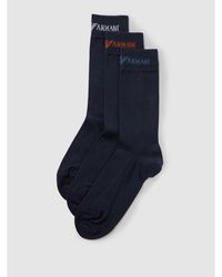 Emporio Armani Socken mit Label-Print im 3er-Pack - Blau