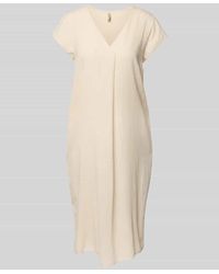 Soya Concept - Knielanges Kleid aus Leinen-Viskose-Mix Modell 'Ina' - Lyst