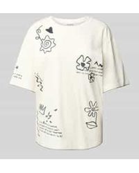 Jake*s - T-shirt Met Geribde Ronde Hals - Lyst