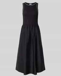 Jake*s - Regular Fit Midi-Jurk Met Ronde Hals - Lyst