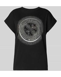 Guess - T-Shirt mit Ziersteinbesatz und Rundhalsausschnitt - Lyst