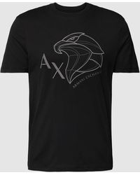 Armani Exchange - T-shirt Met Label- En Motiefstitching - Lyst