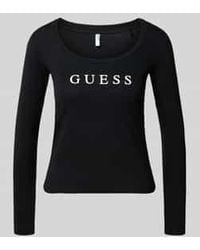 Guess - Shirt Met Lange Mouwen En Labelprint - Lyst
