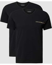 Emporio Armani - T-Shirt mit Label-Print im 2er-Pack - Lyst
