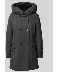 S.oliver - Regular Fit Lange Wollen Jas Met Capuchon En Voering Van Teddybont - Lyst