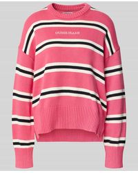 Guess - Oversized Strickpullover mit Label-Stitching - Lyst