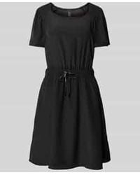 Marc Cain - Mini-jurk Met Ronde Hals En Strikceintuur - Lyst