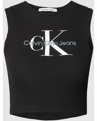 Calvin Klein - Crop Top mit Logo-Print - Lyst
