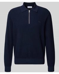 Lacoste - Regular Fit Strickpullover in Waffel-Optik - Lyst