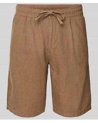 Knowledge Cotton - Loose Fit Leinenshorts mit Tunnelzug - Lyst