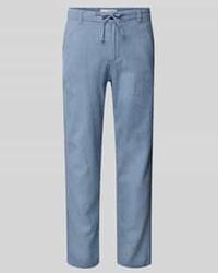 SELECTED - Slim Tapered Fit Broek Met Tunnelkoord - Lyst
