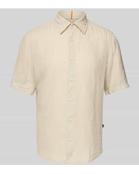 BOSS - Regular Fit Leinenhemd mit 1/2-Arm Modell 'Rash' - Lyst