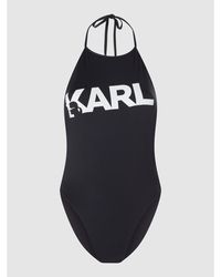 Karl Lagerfeld Badeanzug mit Logo - Blau