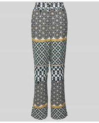 Marc O' Polo - Loose Fit Linnen Broek Met All-over Motief - Lyst