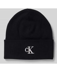 Calvin Klein - Beanie aus Viskose-Mix mit Logo-Stitching - Lyst