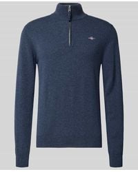 GANT - Regular Fit Pullover mit Strick-Optik aus reiner Lammwolle - Lyst