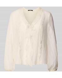 Zero - Regular Fit Bluse mit V-Ausschnitt und Schnürung - Lyst
