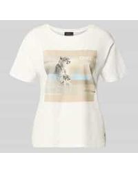 Monari - Regular Fit T-Shirt Met Strass-Steentjes - Lyst