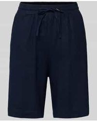 Freequent - Linnen Korte Broek Met Elastische Tailleband Model 'Lava' - Lyst
