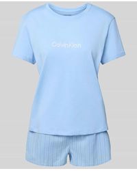 Calvin Klein - Regular Fit Pyjama mit Logo-Stitching Modell 'Poplin' - Lyst
