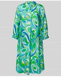 Emily Van Den Bergh - Knielanges Hemdblusenkleid aus Viskose mit Allover-Muster - Lyst