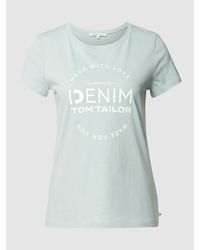 Tom Tailor Denim - T-Shirt aus Baumwolle mit Rundhalsausschnitt - Lyst