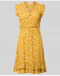 Apricot - Mini-Jurk Van Viscose Met Strikceintuur En Kapmouwen - Lyst