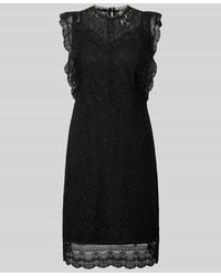 ONLY - Knielanges Kleid in unifarbenem Design mit Spitze - Lyst