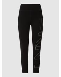 Damen Bekleidung Hosen und Chinos Leggings DKNY Baumwolle Leggings mit Logo-Bund in Schwarz 