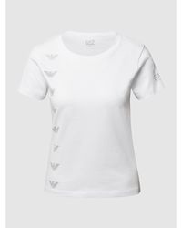EA7 T-Shirt mit Label-Prints - Weiß
